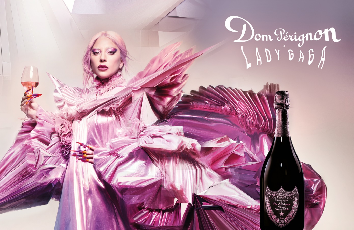 Dom Pérignon Champagne - Dom Pérignon Vintage 2005 Rosé Lady Gaga Limited  Edition Sculpture 3L Jéroboam