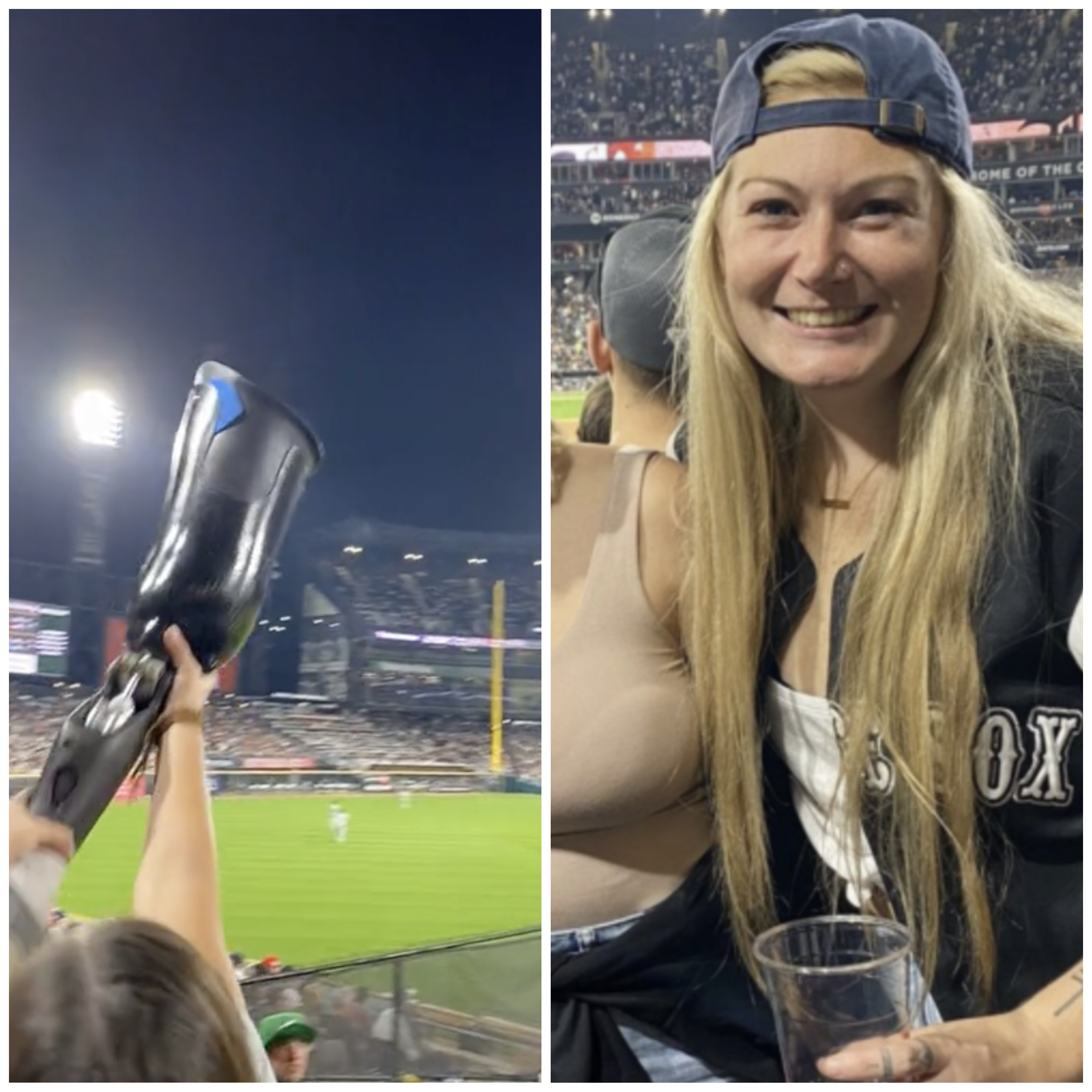 Amputee White Sox Fan Catches Ball with Prosthetic Leg