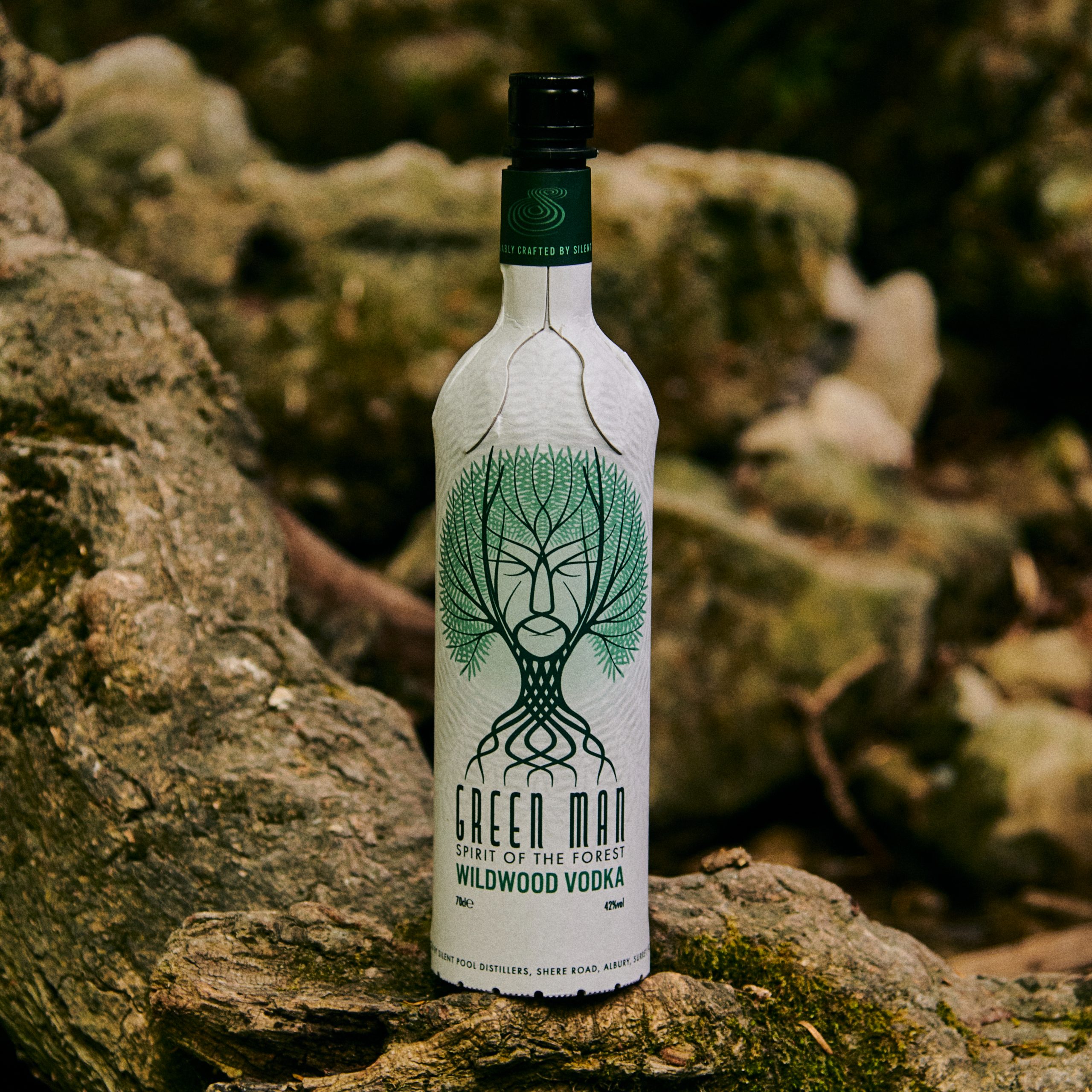 Silent Pool cardboard vodka recyclable 94% in bottle a launches