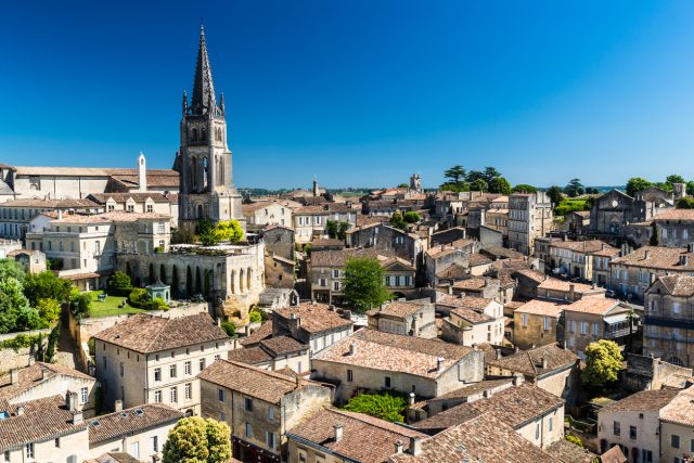 Village of St Emilion in the Bordeaux wine region of France.